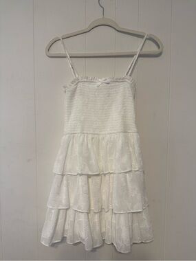 Altar'd State White Tiered Ruffle Mini Dress